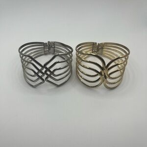 Elegant Silver and Gold Cuff Bracelets